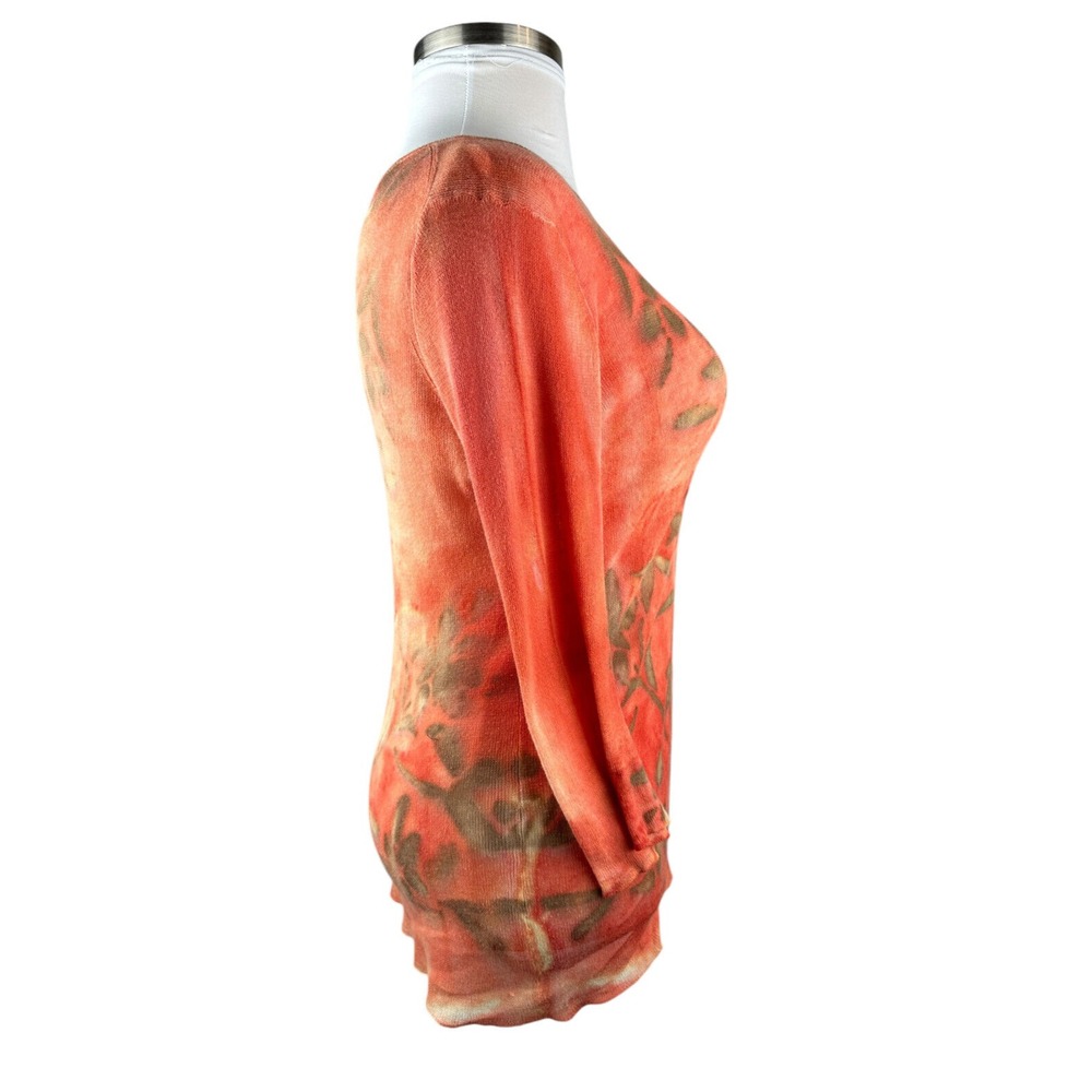 Marika Charles Y2k Tie Die Lighteight Semi Sheer LS Top Size 3 US Large Vtg Art - Picture 5 of 11